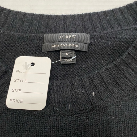 J Crew Cashmere Blend and Tweed Pullover Sweater Women's Small Gray Black 04035 - Picture 4 of 5